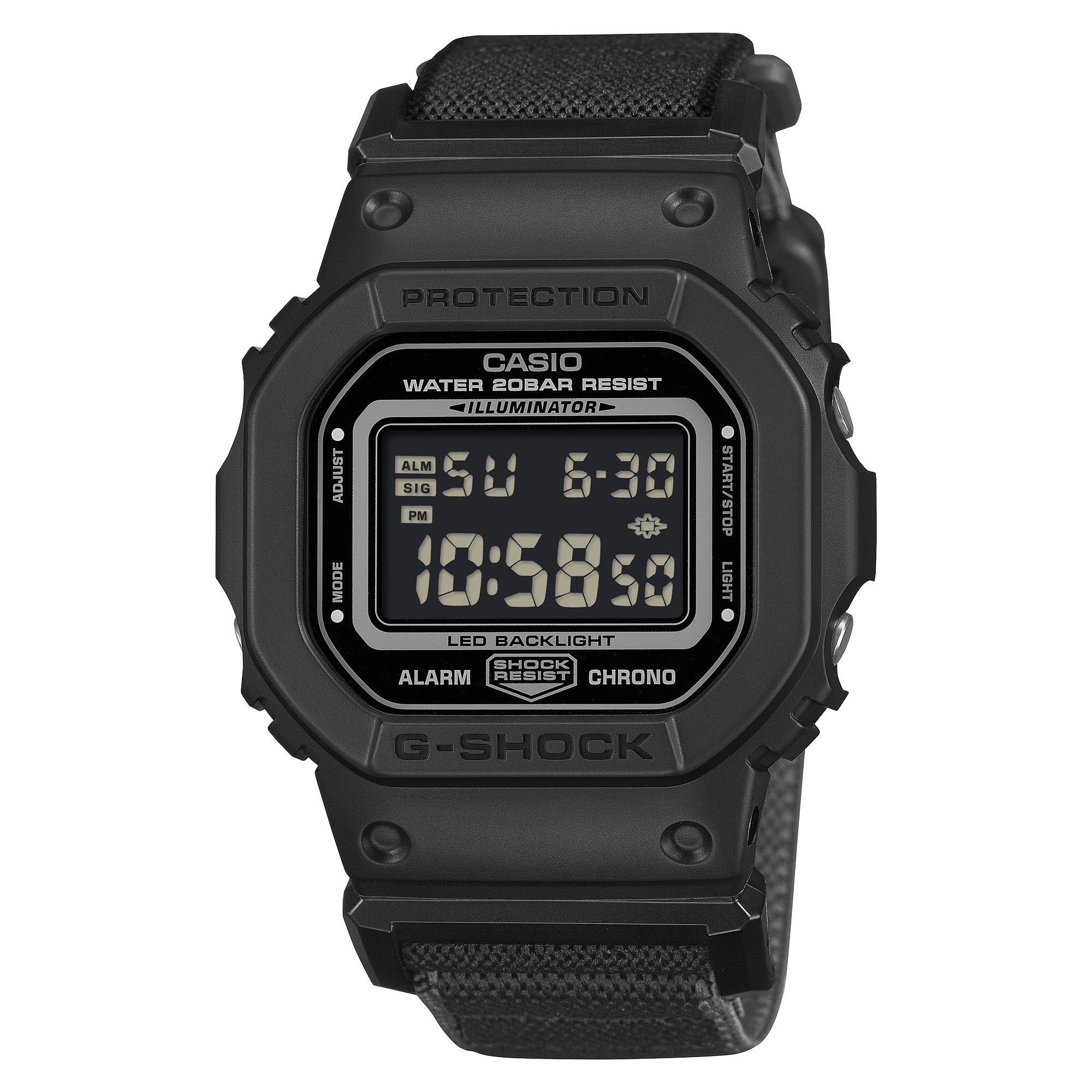 DW-5600MNC-1 Reloj G-Shock de hombre pulsera de tela - Reloj original en Guatemala