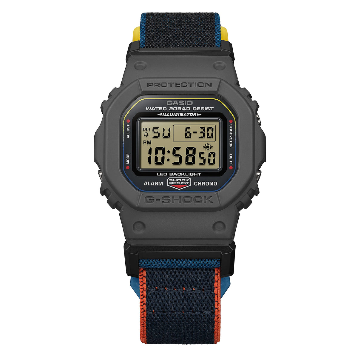DW-5600MNC-8A2 Reloj G-Shock de hombre correa de tela - Tela Bicolor — imagen 3 de 5