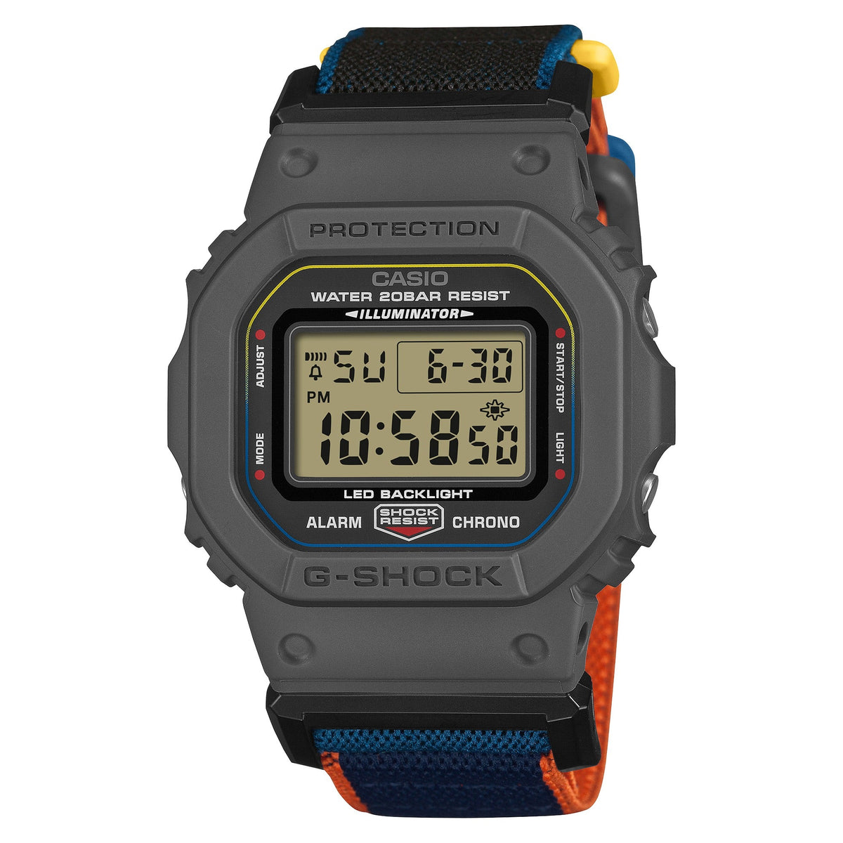 DW-5600MNC-8A2 Reloj G-Shock de hombre correa de tela - Tela Bicolor — original con garantía, La Relojería GT
