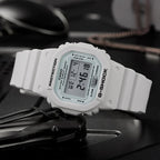 DW-5600MW Reloj G-Shock Digital Unisex Resina Blanco - Vista lateral