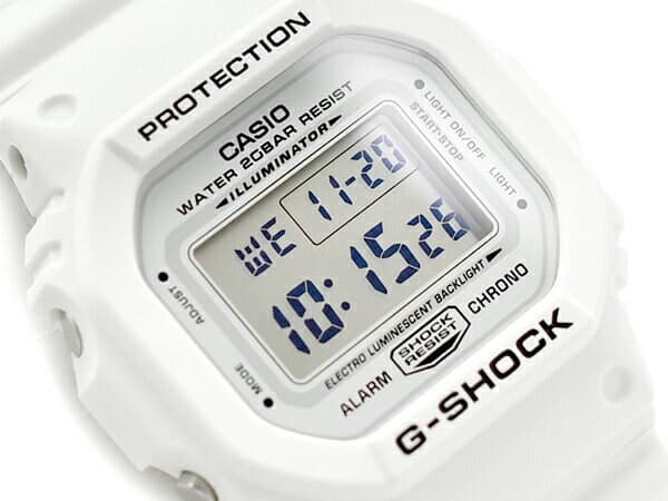 DW-5600MW Reloj G-Shock Digital Unisex Resina Blanco - Vista trasera