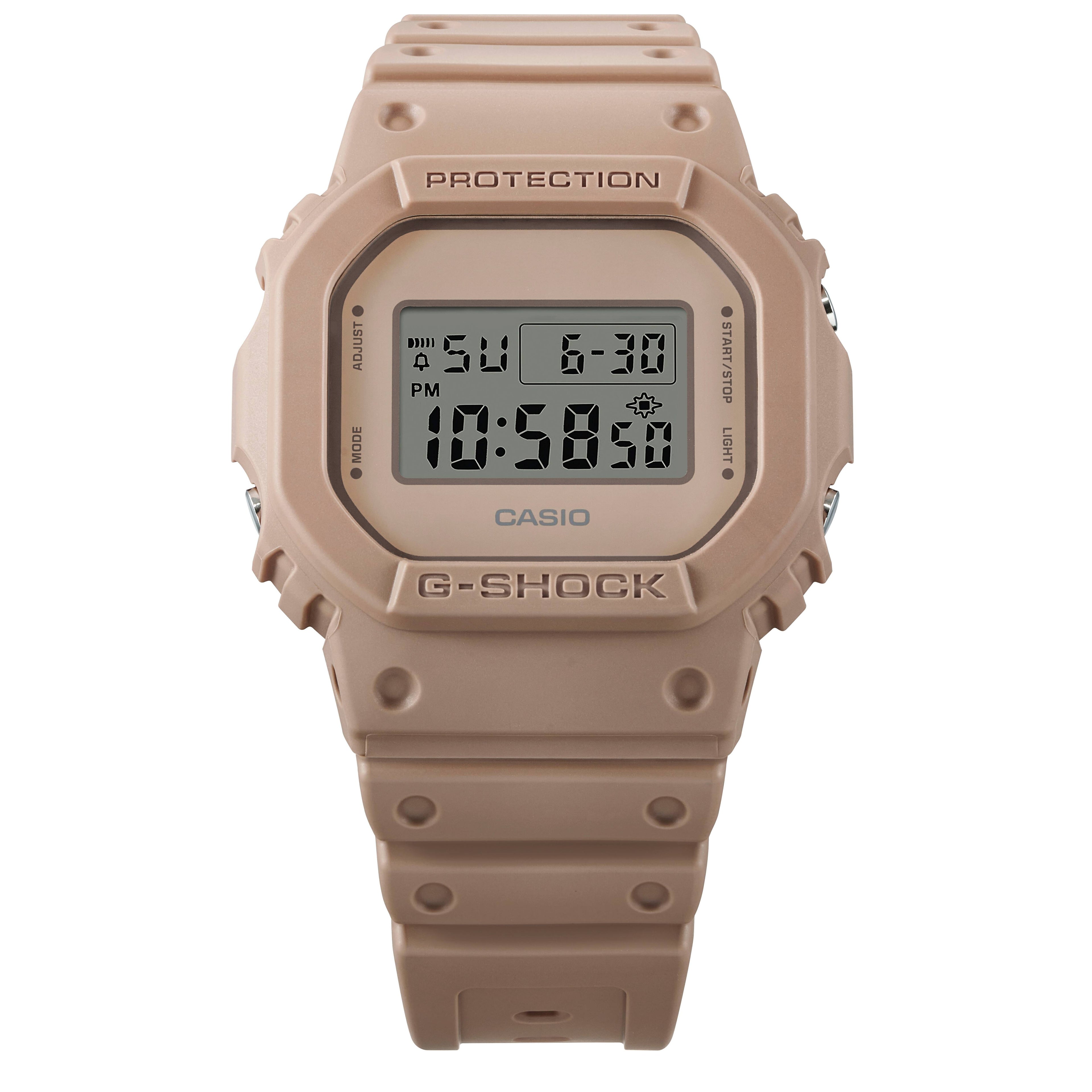 DW-5600NC Reloj G-Shock Digital Unisex Resina Marrón Claro - Vista trasera