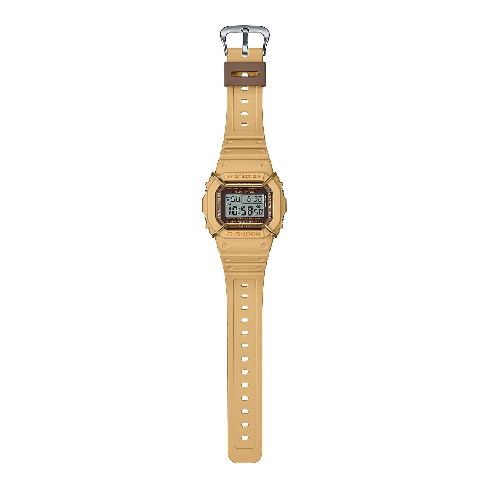 DW-5600PT Reloj G-Shock DW-5600 Unisex Resina Beige - Vista lateral