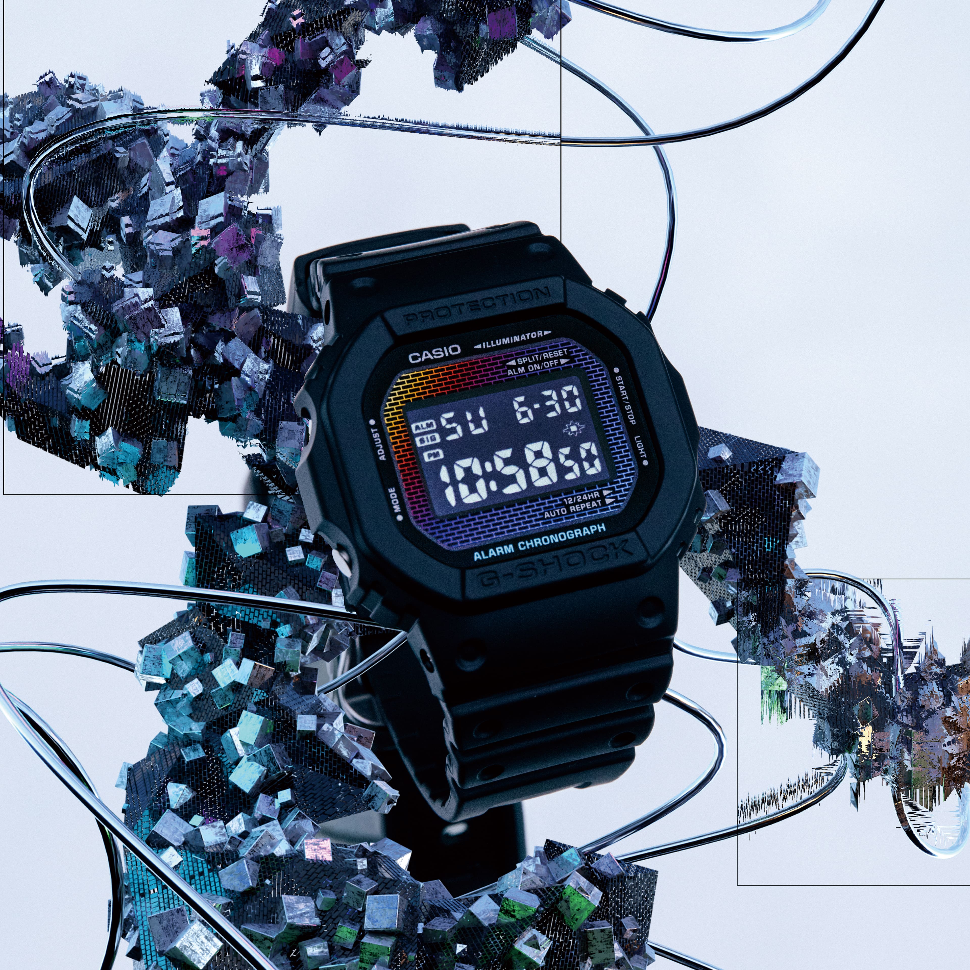 DW-5600RW Reloj G-Shock DW-5600 Hombre Resina Negro - Detalle de esfera