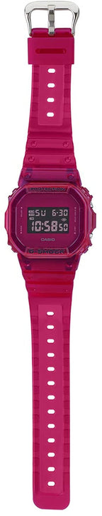 DW-5600SB Reloj G-Shock Mujer Resina Rojo Translúcido - Vista lateral
