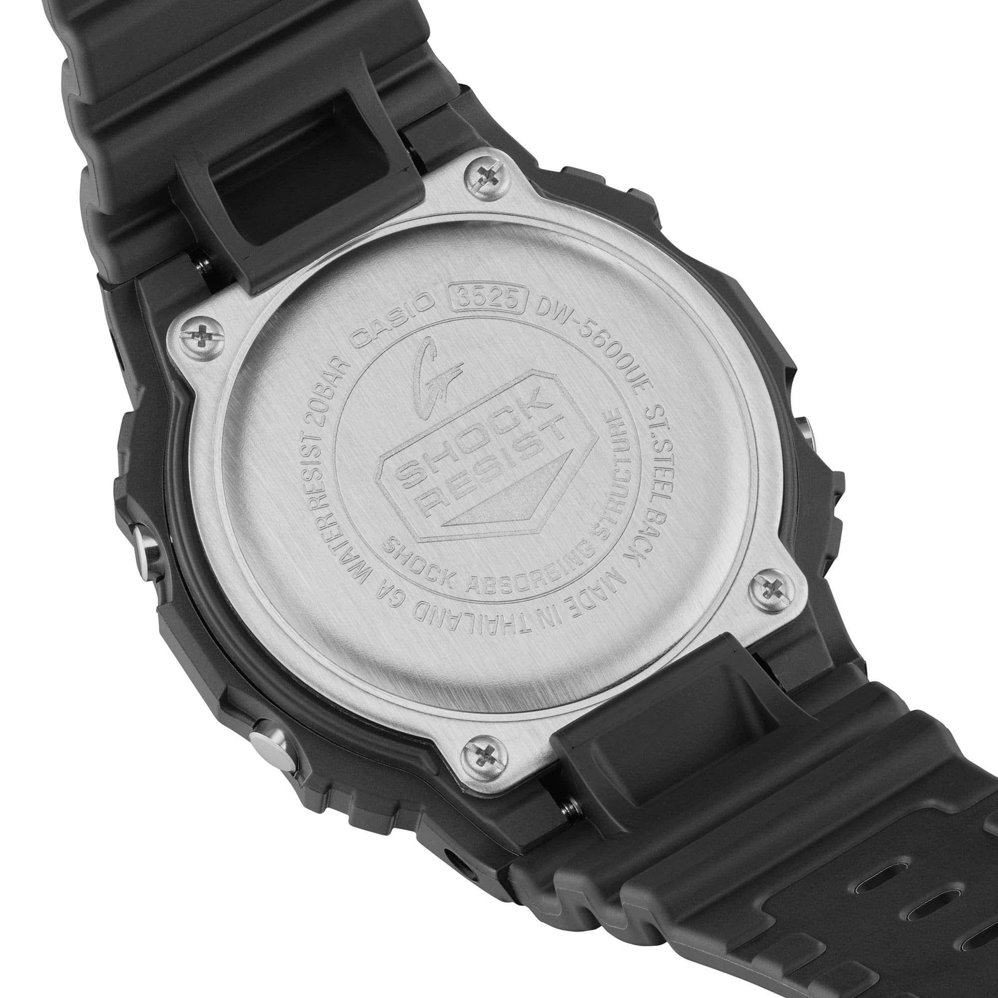 DW-5600UE-1 Reloj G-Shock Pulsera de Caucho para Caballero Digital - Detalle de esfera