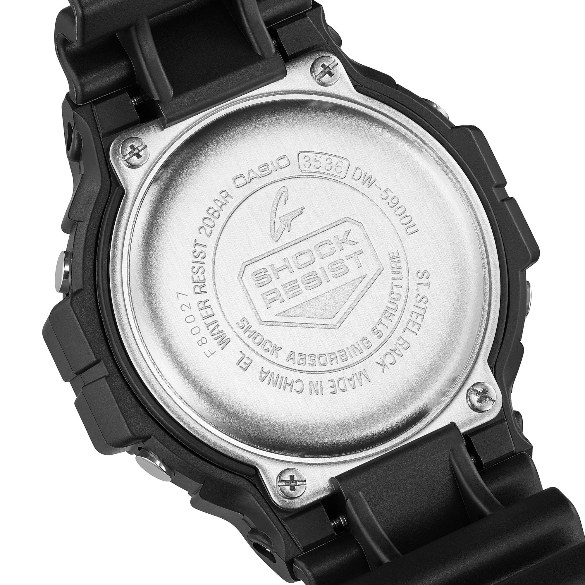 DW-5900U Reloj G-Shock Digital Hombre Resina Negro - Vista trasera