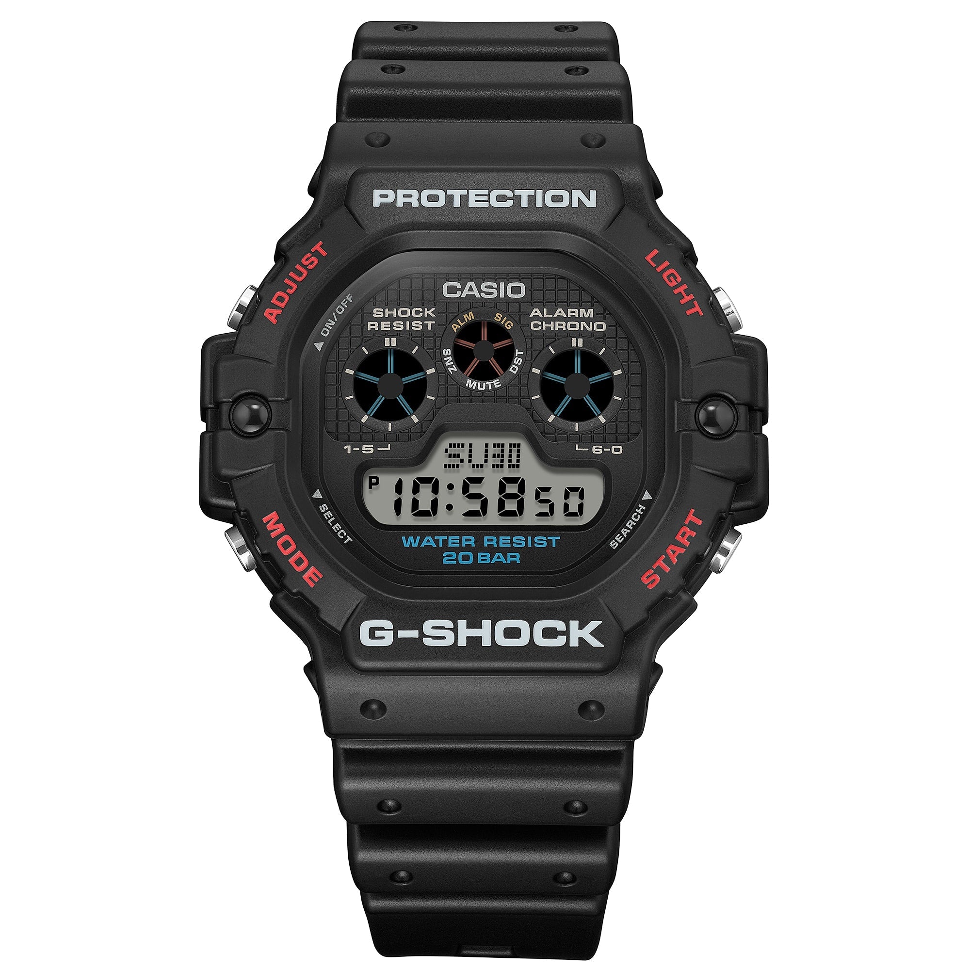 DW-5900U Reloj G-Shock Digital Hombre Resina Negro - Vista lateral
