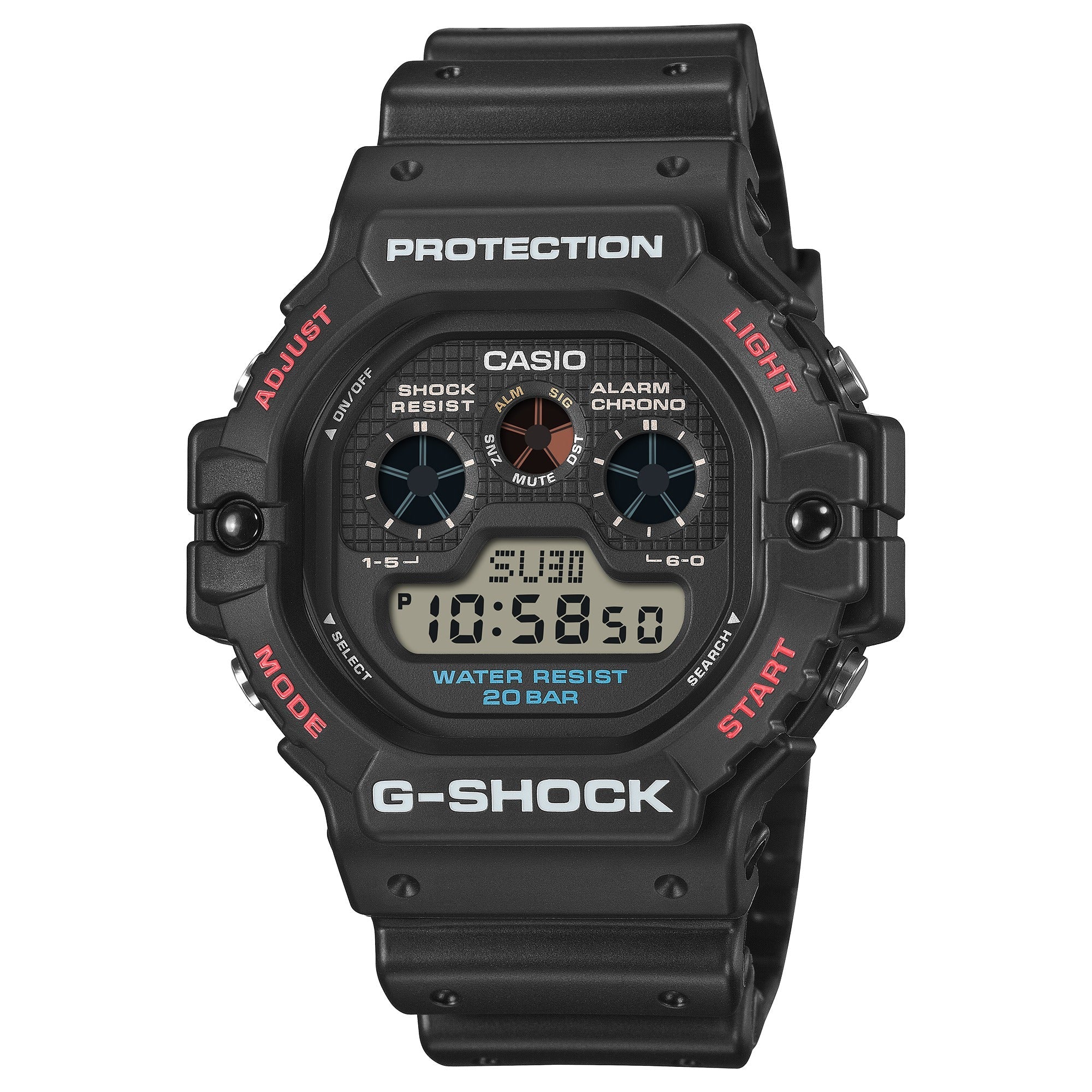 DW-5900U Reloj G-Shock Digital Hombre Resina Negro - Reloj original en Guatemala