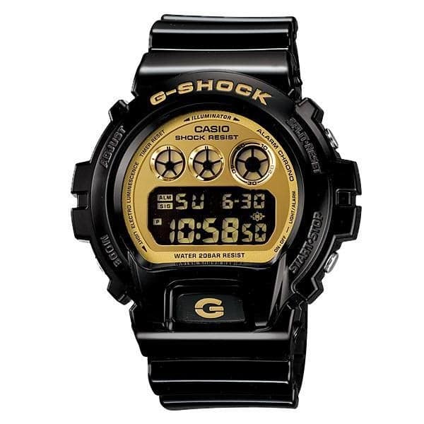 DW-6900CB Reloj G-Shock Hombre Resina Negro Dorado - Reloj original en Guatemala