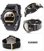 DW-6900CB Reloj G-Shock Hombre Resina Negro Dorado - Detalle de esfera