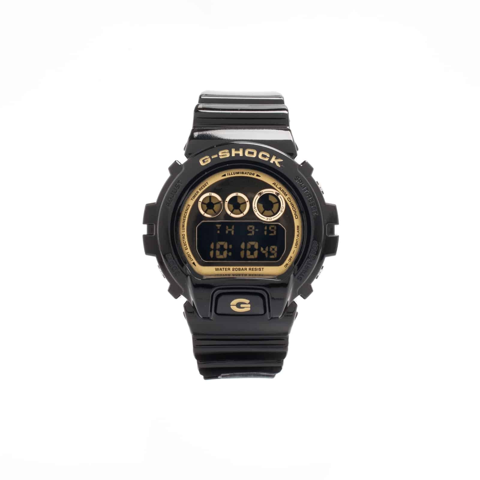 DW-6900CB Reloj G-Shock Hombre Resina Negro Dorado - Vista trasera