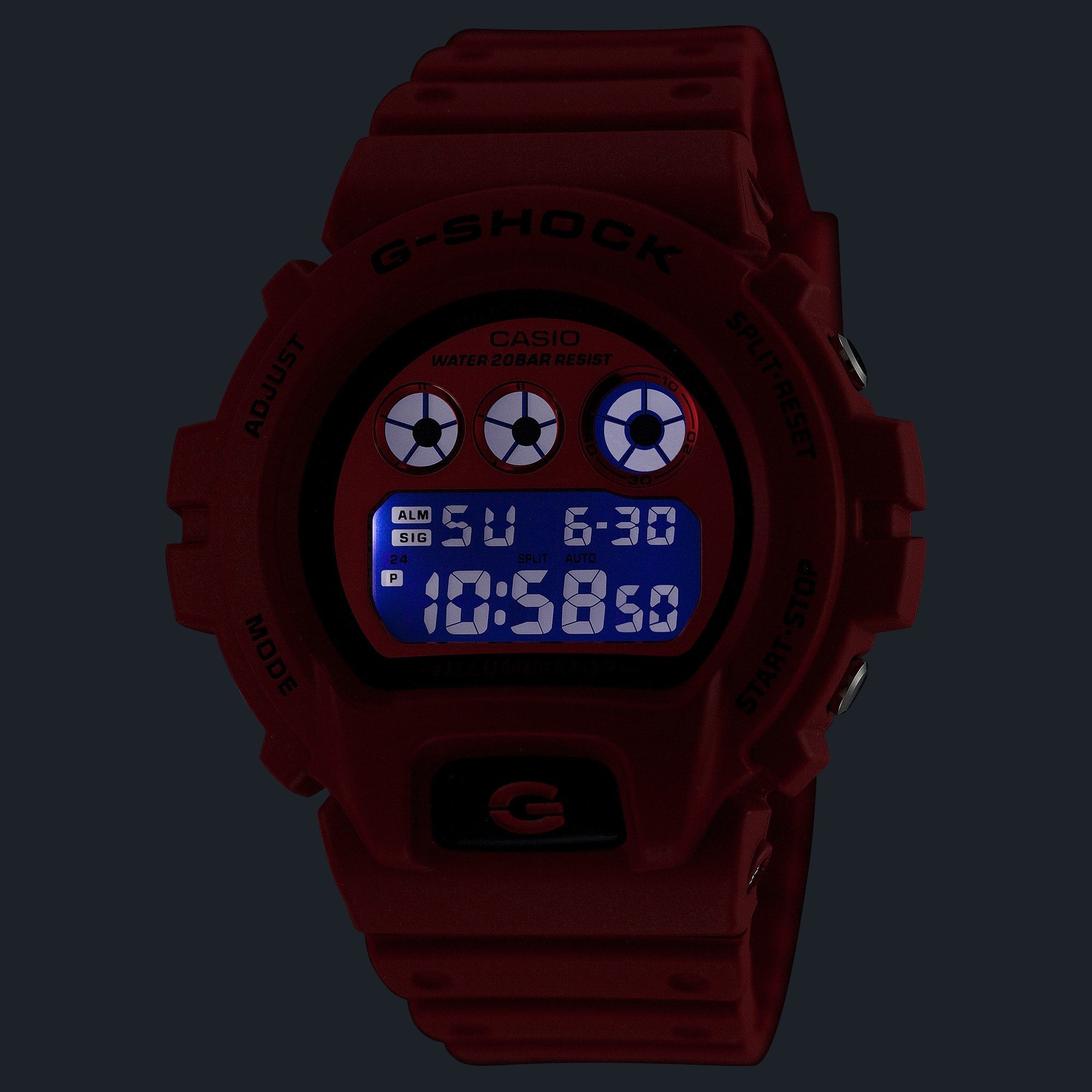 DW-6900RRB-4 Reloj G-Shock Hombre Resina Rojo - Vista trasera