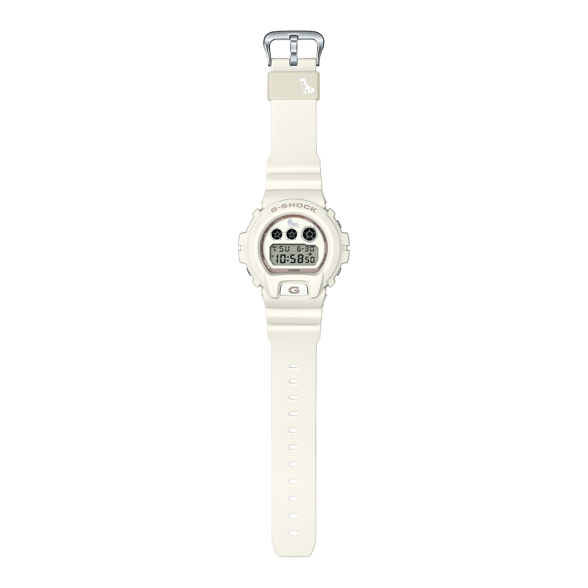 DW-6900SHB Reloj G-Shock DW-6900 Unisex Resina Blanco Hueso - Detalle de esfera