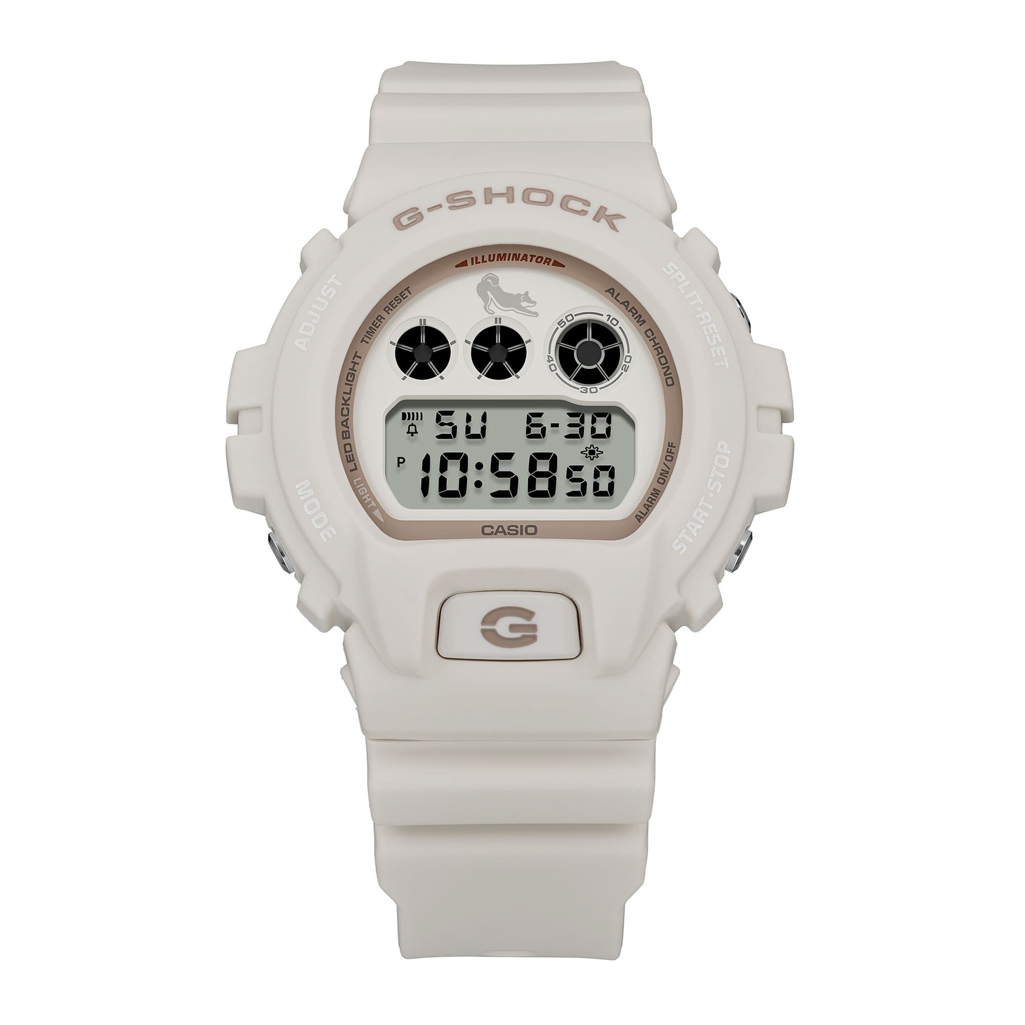 DW-6900SHB Reloj G-Shock DW-6900 Unisex Resina Blanco Hueso - Vista lateral