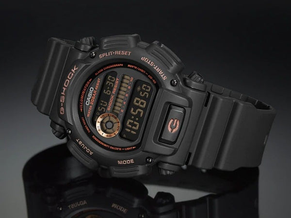 DW-9052GBX Reloj G-Shock Unisex Resina Negro Oro Rosa - Vista lateral