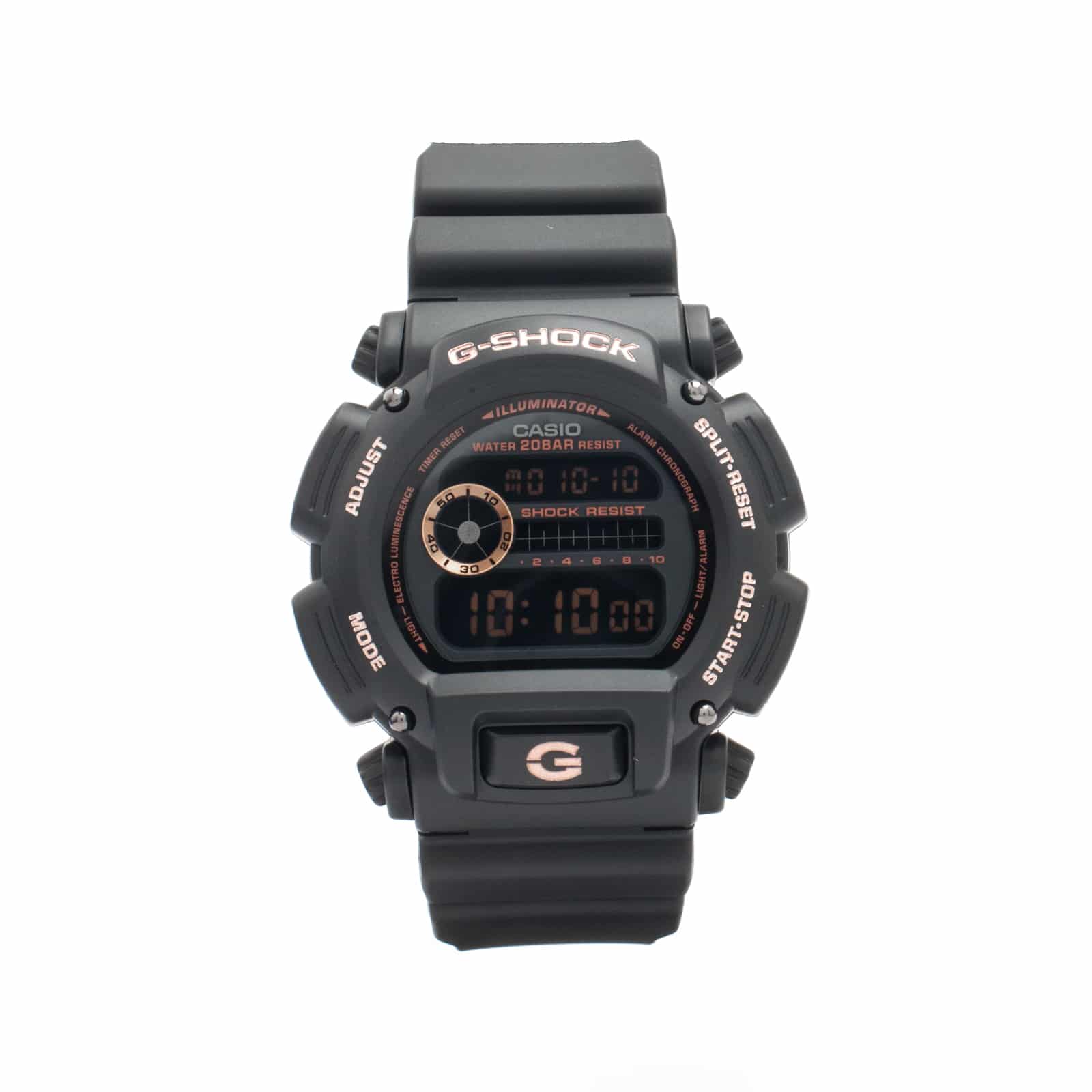 DW-9052GBX Reloj G-Shock Unisex Resina Negro Oro Rosa - Vista trasera