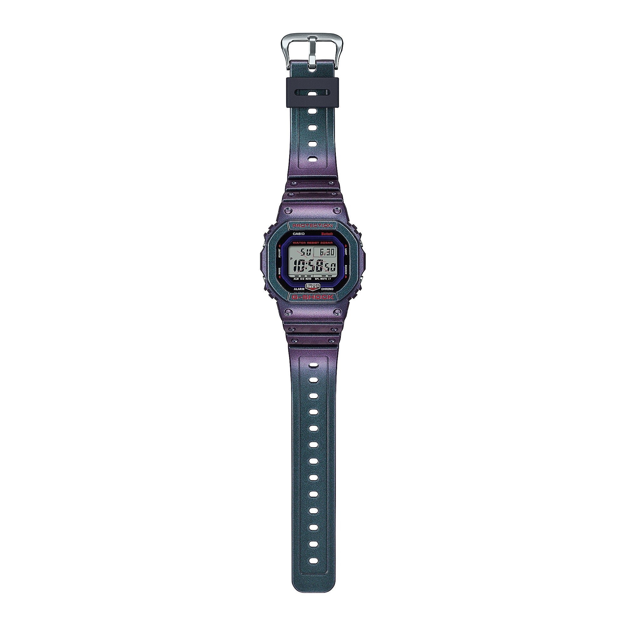 DW-B5600AH Reloj G-Shock Hombre Resina Morado Tornasol - Vista lateral