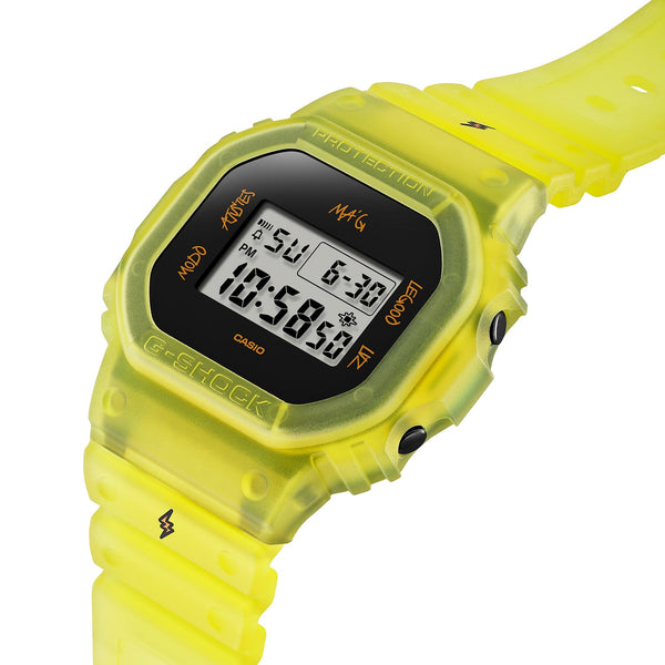 5600JB Reloj G-Shock J Balvin Unisex Resina Amarilla Neón - Vista lateral