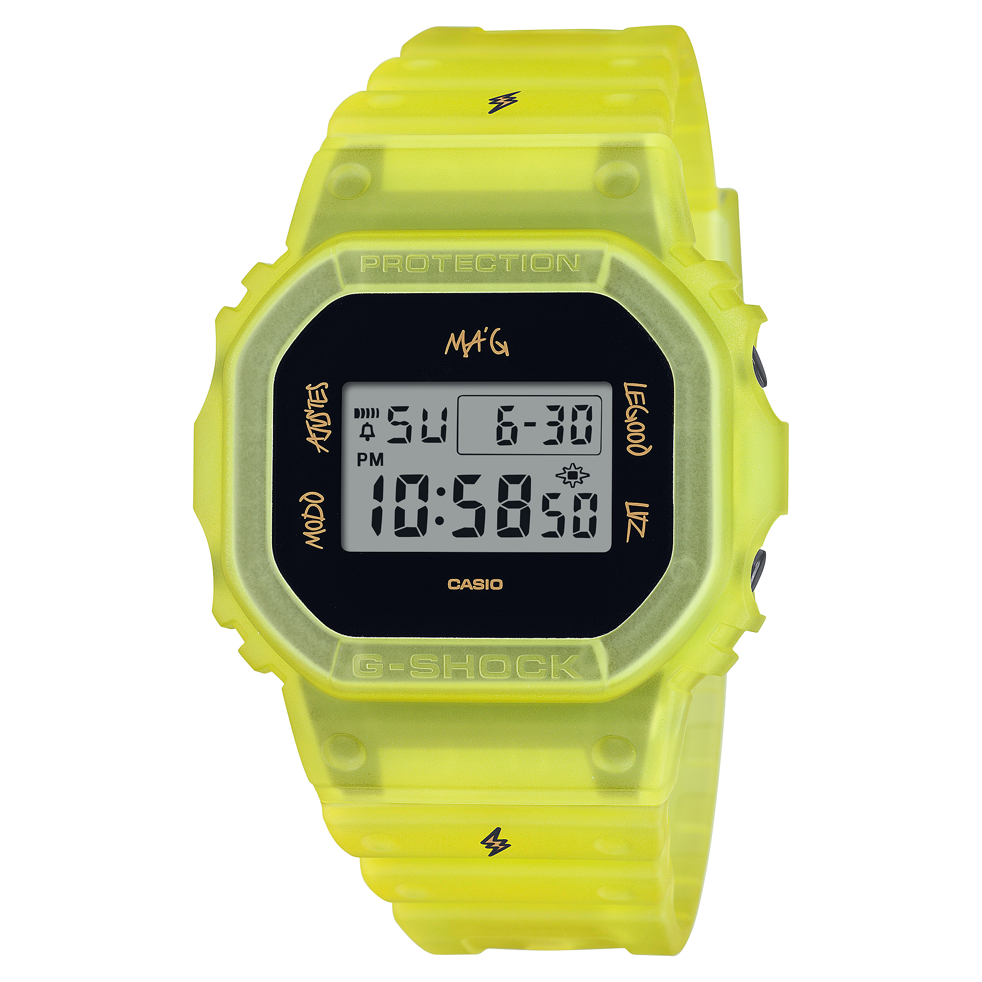 5600JB Reloj G-Shock J Balvin Unisex Resina Amarilla Neón - Reloj original en Guatemala