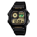 AE-1200WH-1BV Reloj Casio para Caballero, Illuminator Hora Mundial 10 Años de Batería