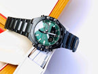 10DC Reloj Edifice Hombre Acero Negro Esfera Verde - Detalle de esfera