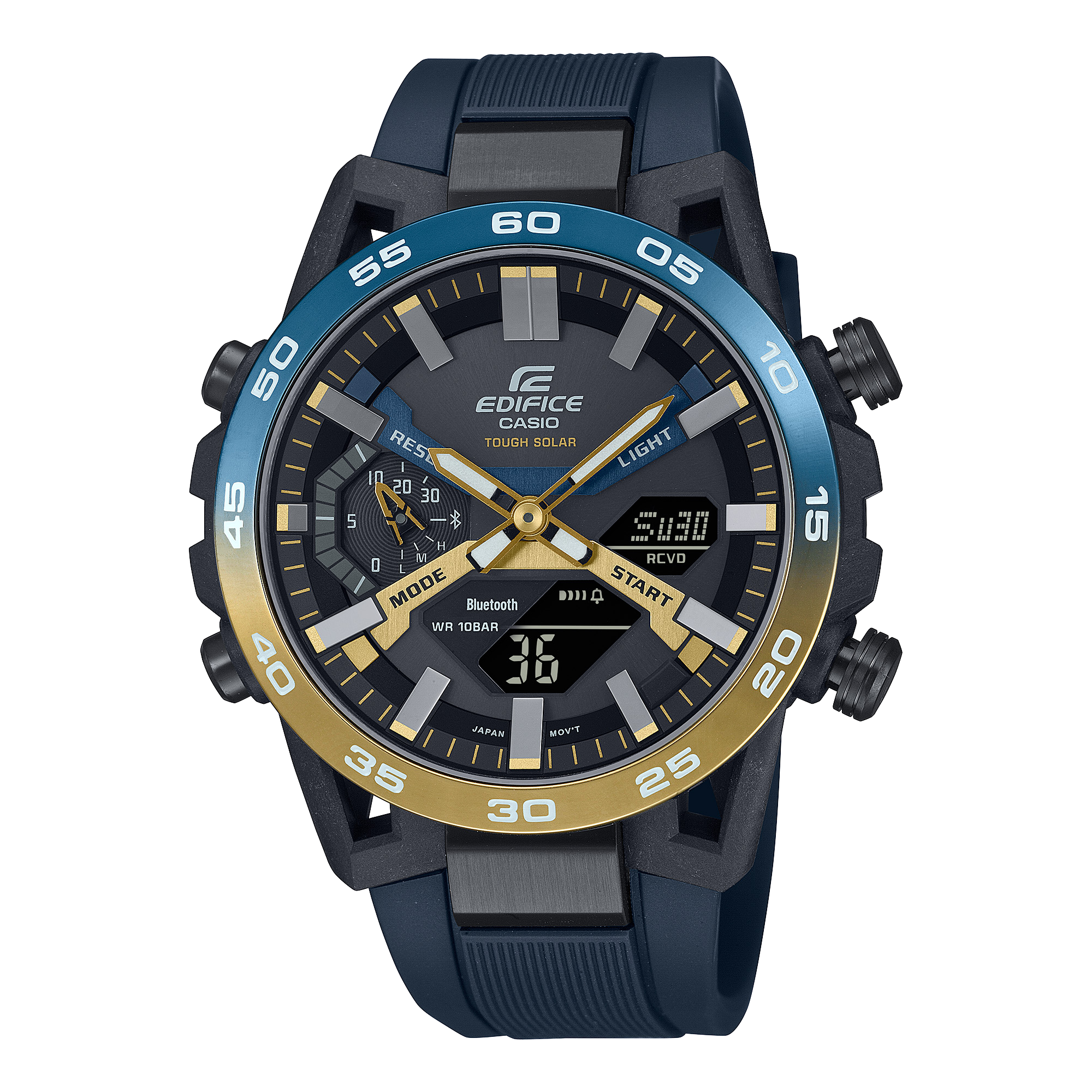 2000NP Reloj Casio Edifice Hombre Correa Silicona Azul - Reloj original en Guatemala