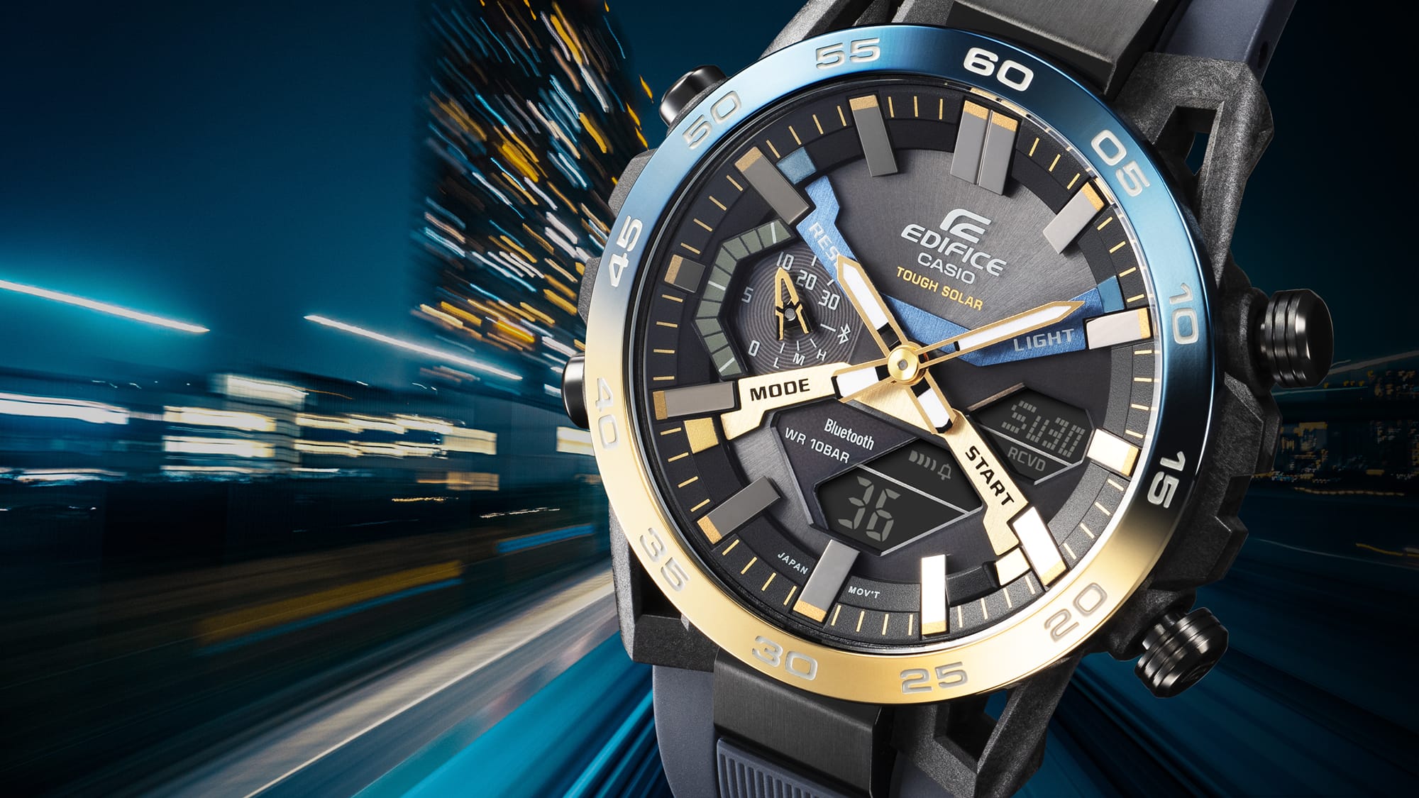 2000NP Reloj Casio Edifice Hombre Correa Silicona Azul - Vista 6