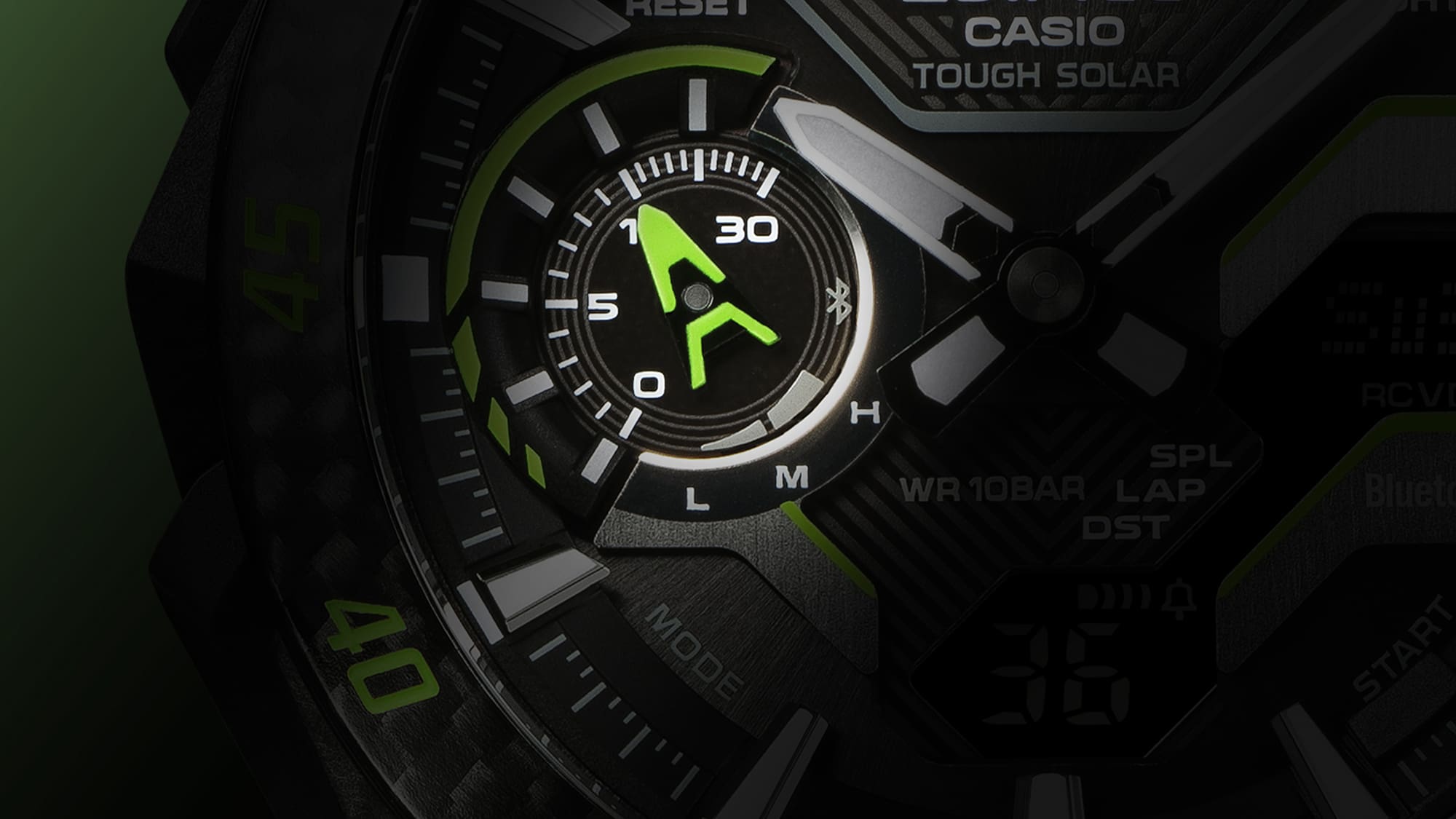 2200RC Reloj Edifice Hombre Brazalete Metal Negro - Vista lateral