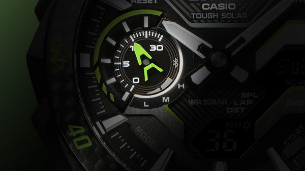 2200RC Reloj Edifice Hombre Brazalete Metal Negro - Vista lateral