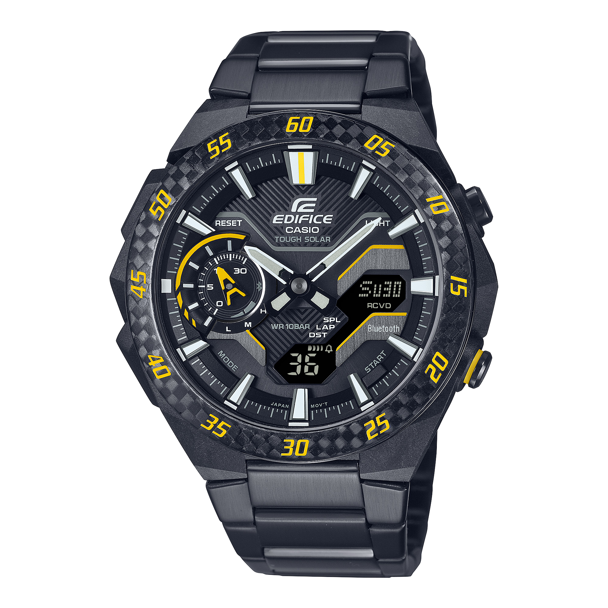 2200RC Reloj Edifice Hombre Brazalete Metal Negro - Reloj original en Guatemala