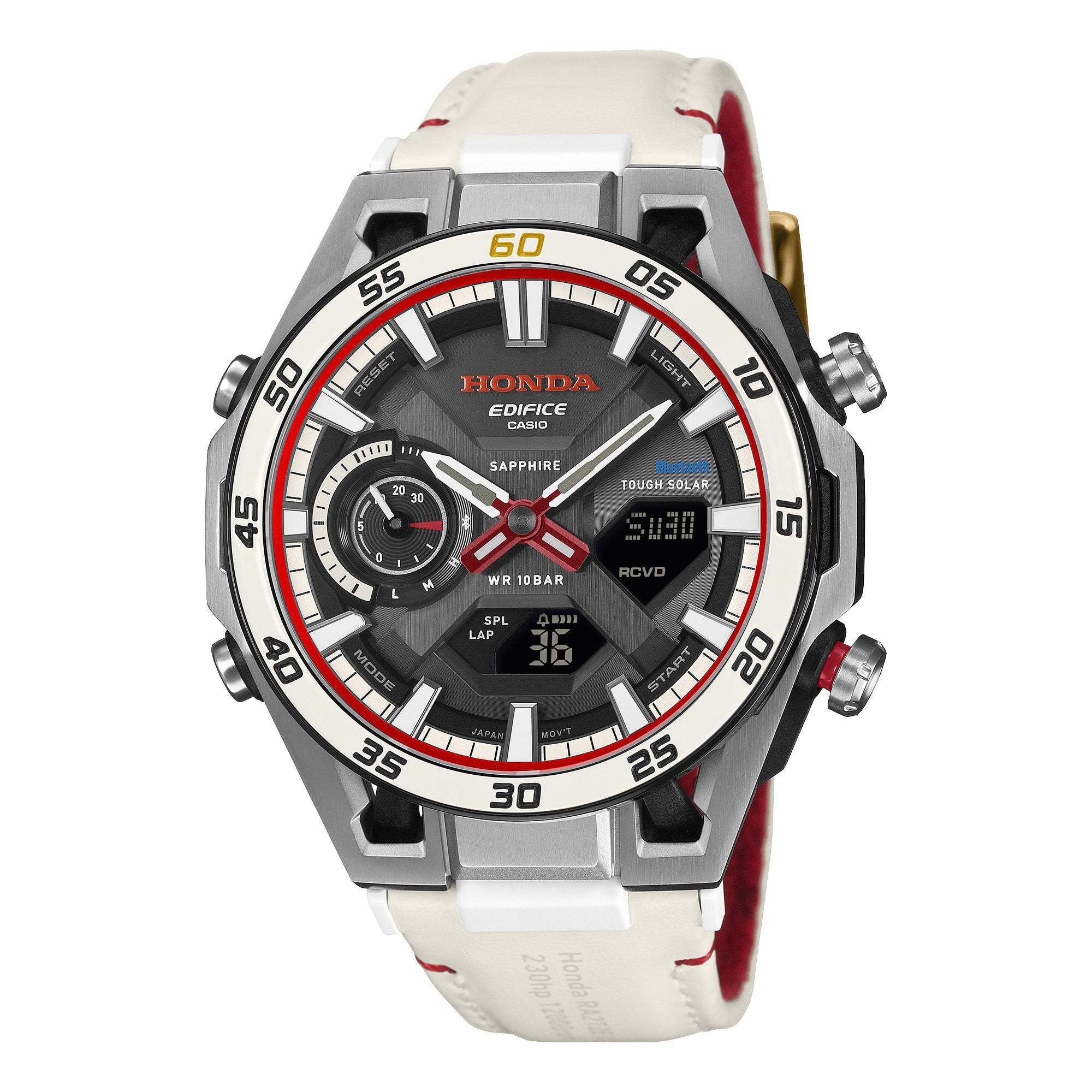 ECB-2300HR-1A Reloj Edifice Sospensione de hombre correa de cuero