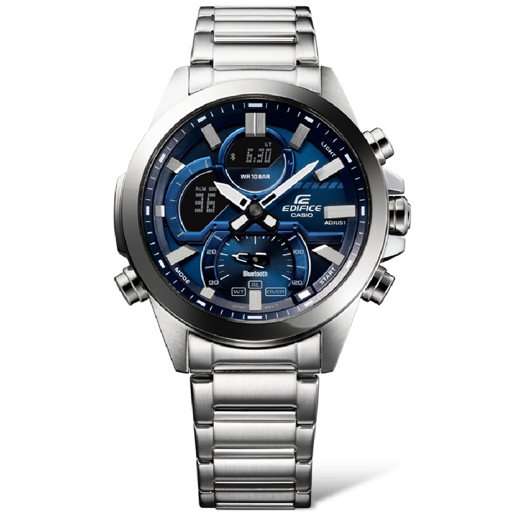 30D Reloj Casio Edifice Hombre Acero Esfera Azul - Vista lateral