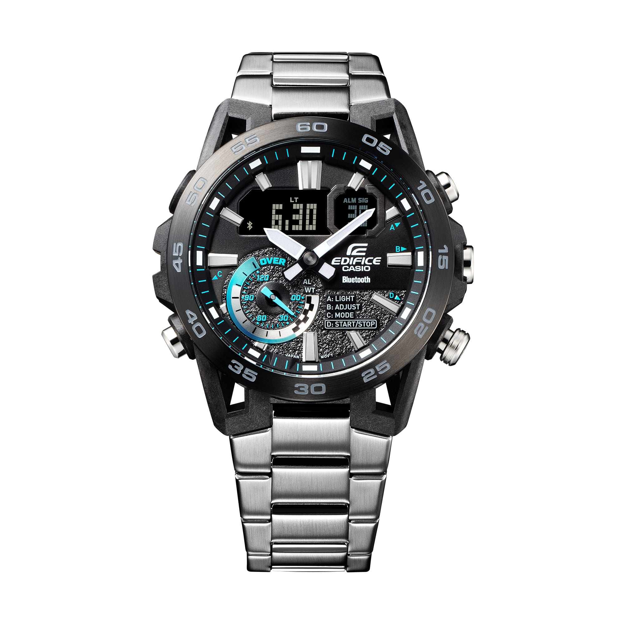 40DB Reloj Edifice Bluetooth Hombre Correa Acero - Vista lateral
