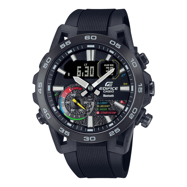 40MP-1A Reloj Casio Edifice Hombre Correa de Resina Negro - Reloj original en Guatemala