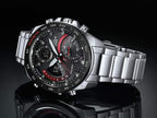 900DB Reloj Edifice Tough Solar Hombre Acero Negro Rojo - Vista trasera