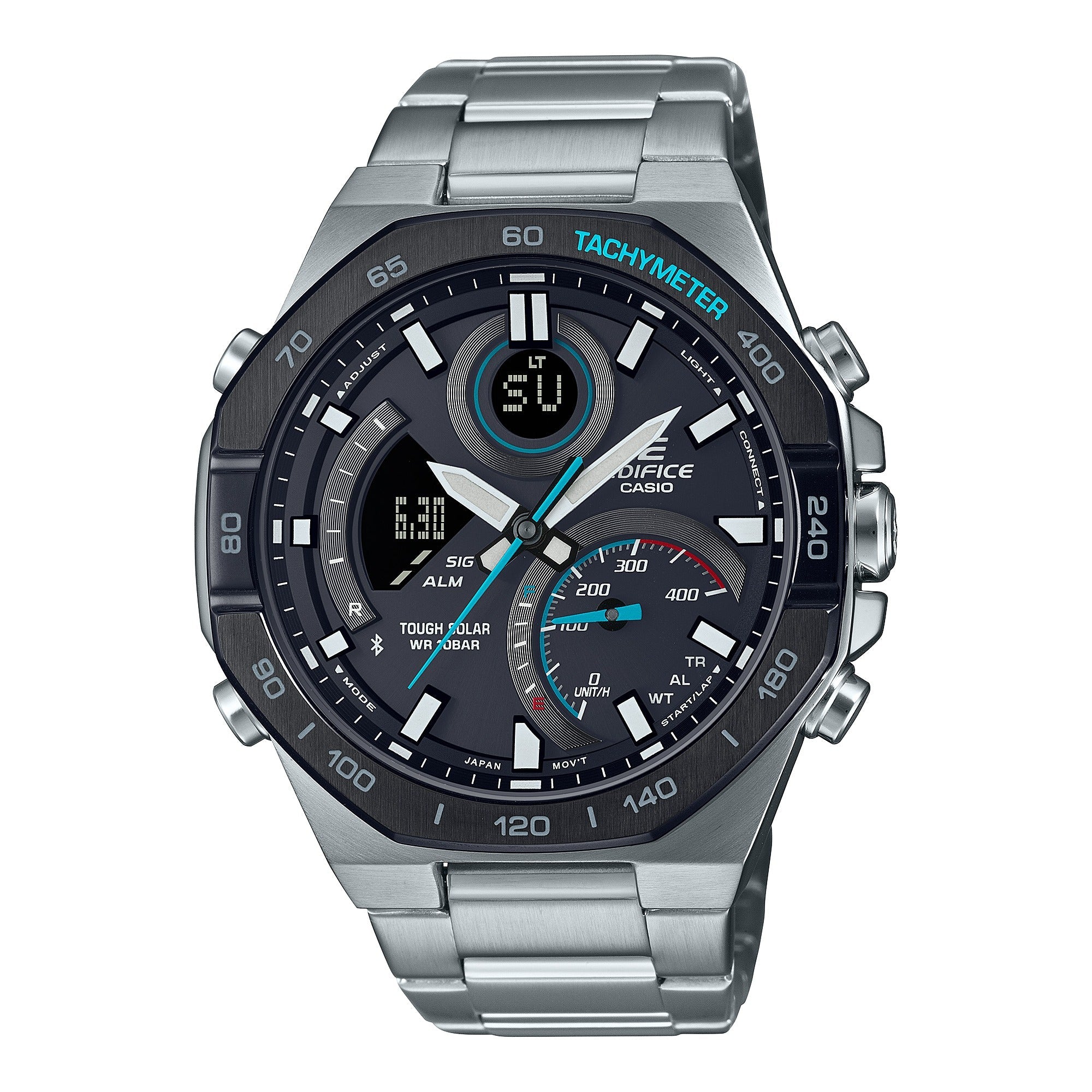 950DB Reloj Edifice Hombre Acero Esfera Negra - Reloj original en Guatemala