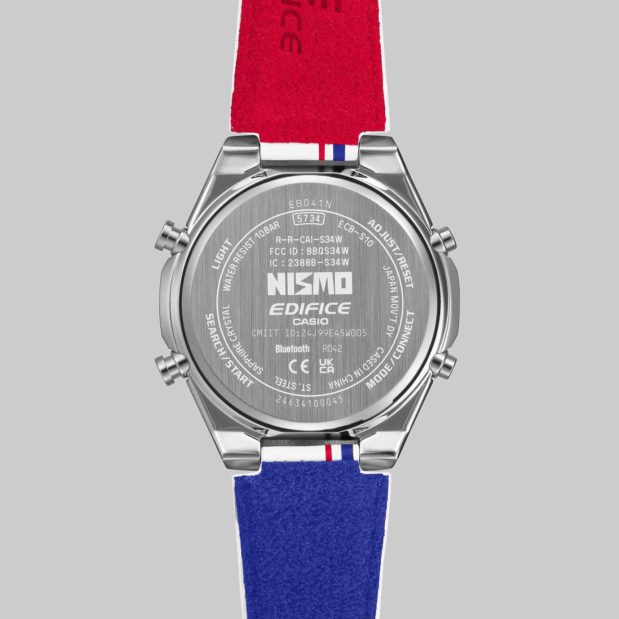 S10NIS-7A Reloj Edifice Nismo Hombre Correa Cuero Blanco - Vista 9