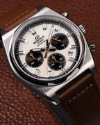 730L Reloj Casio Edifice Hombre Correa de Cuero Marrón - Vista lateral