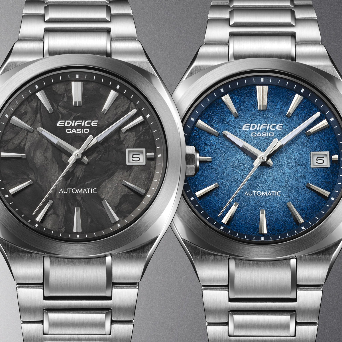 EFK-200CD-1A Reloj Edifice Automático de hombre correa de metal plateado