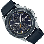 526L Reloj Edifice Cronógrafo Hombre Correa Cuero Negro - Detalle de esfera