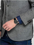 526L Reloj Edifice Cronógrafo Hombre Correa Cuero Negro - Vista trasera