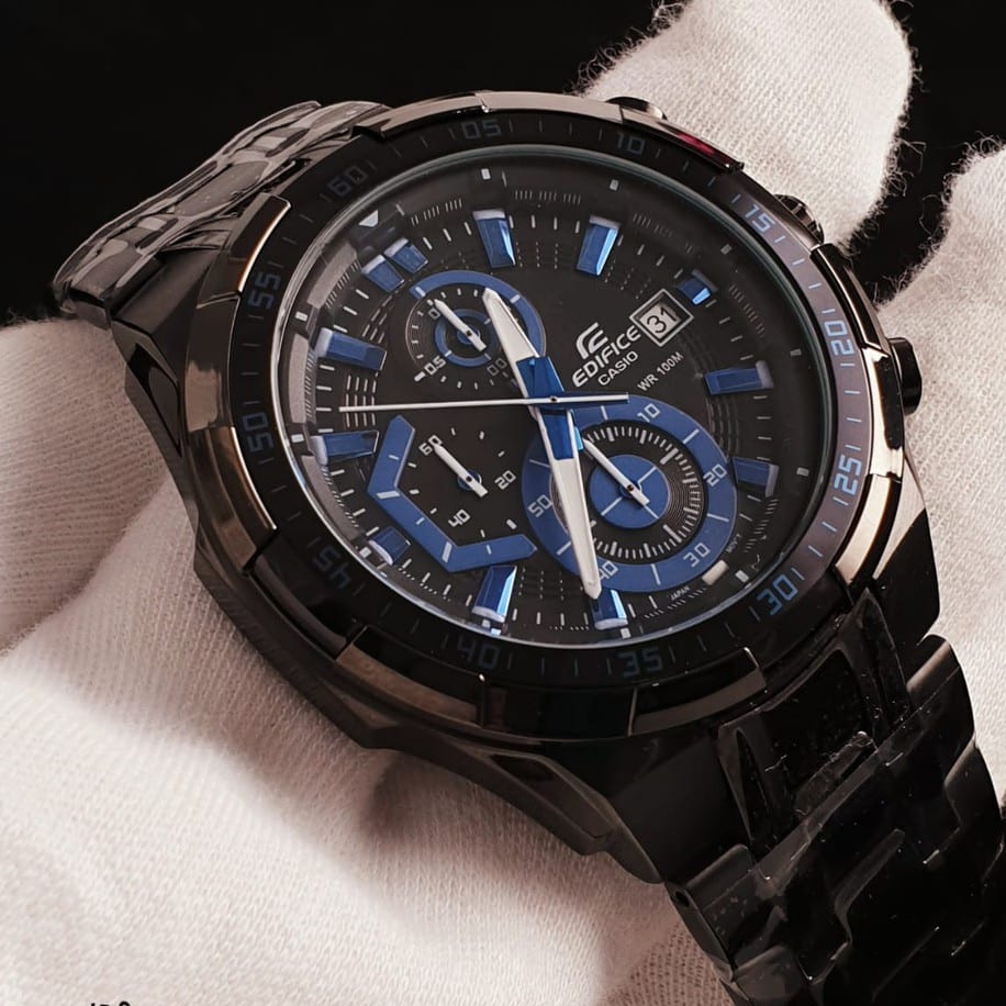 539BK Reloj Edifice Hombre Acero Negro Azul - Vista 5