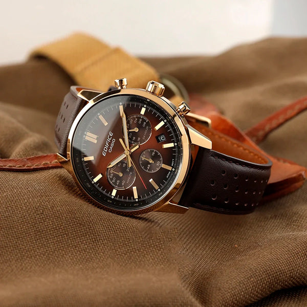 EFR-575CL-5A Reloj Edifice de hombre correa de cuero