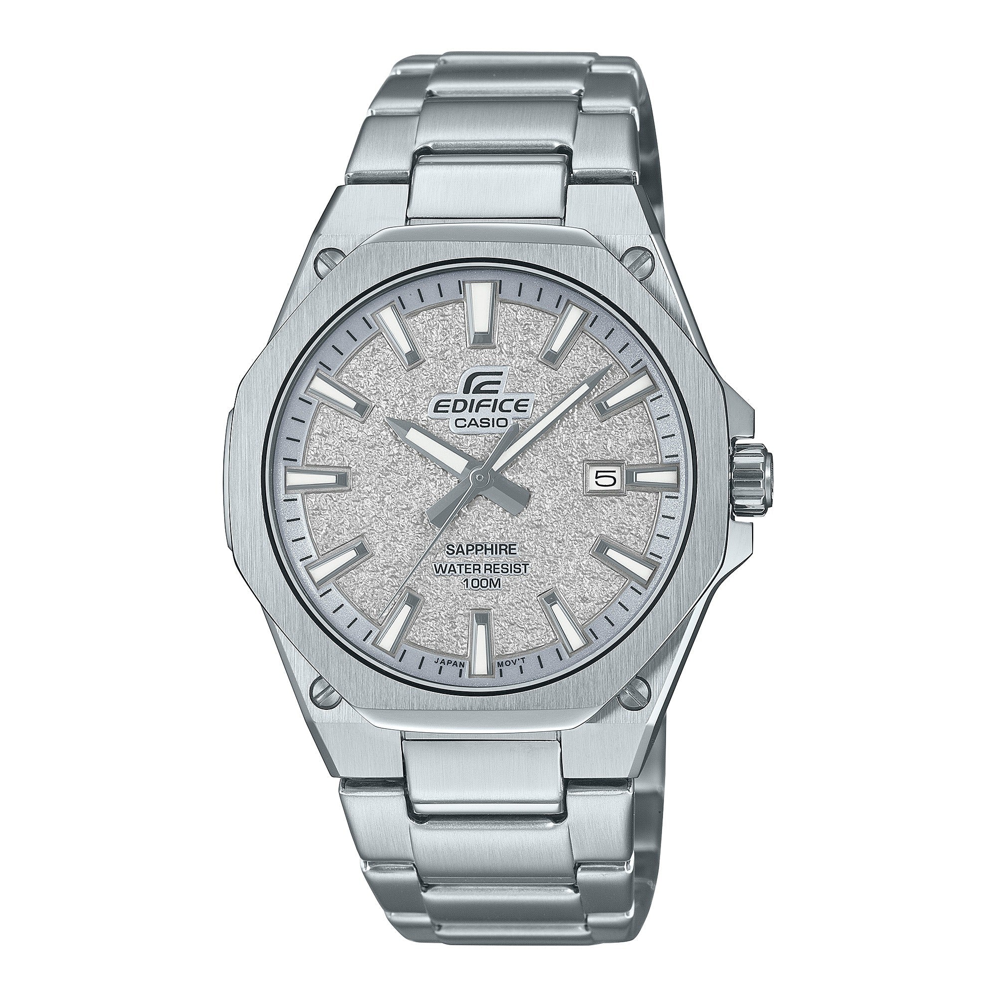 S108DE Reloj Edifice Hombre Acero Inoxidable Plateado - Reloj original en Guatemala
