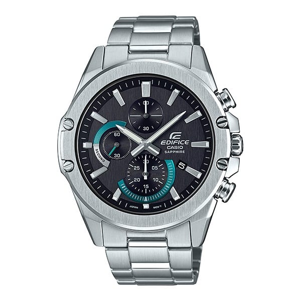S567D Reloj Edifice Hombre Correa de Acero Esfera Negra - Reloj original en Guatemala