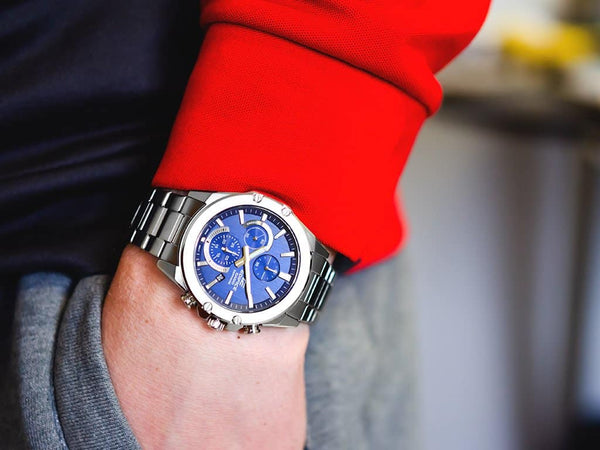 S567D Reloj Casio Edifice Hombre Acero Esfera Azul - Vista lateral
