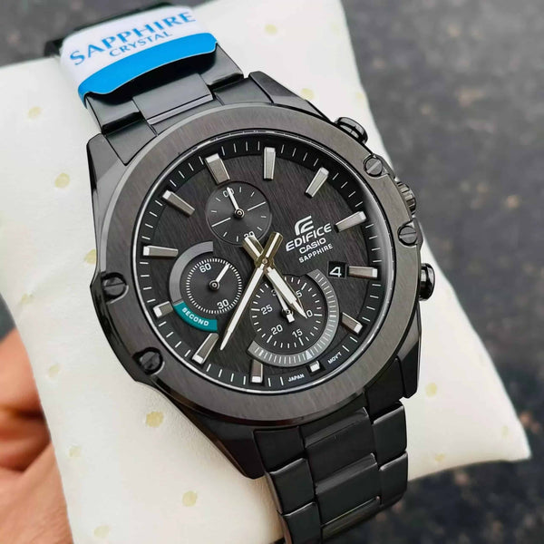 S567DC Reloj Edifice Hombre Correa de Acero Negro - Vista lateral