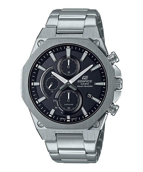 S570D Reloj Edifice Hombre Correa de Acero Esfera Negra - Reloj original en Guatemala
