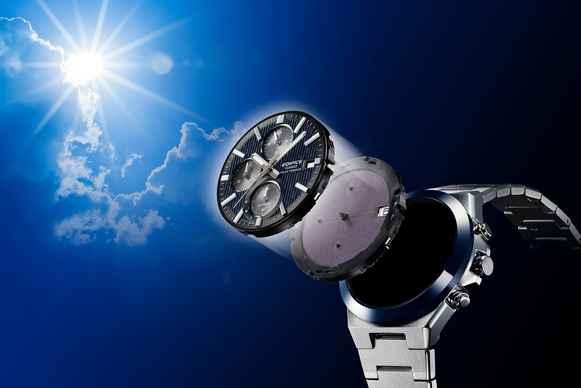 EFS-S650D Reloj Edifice Hombre Brazalete Acero Azul Marino